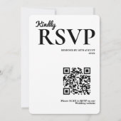 Kranten Huwelijksfeest Moderne Elegante QR Code Kaart (Achterkant)