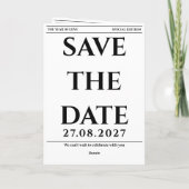 Kranten Huwelijkskaart Save the Date Aankondiging (Achterkant)