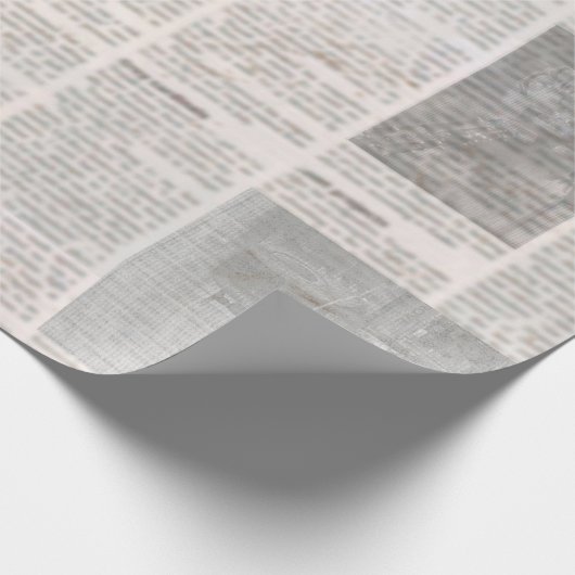 Kranten met oude onleesbare tekst.  grunge cadeaupapier (Hoek)