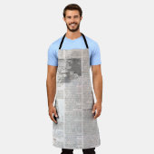 Kranten met oude onleesbare tekst. grunge schort (Gedragen)