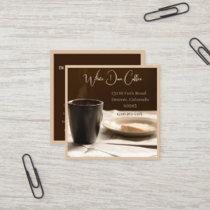 Kranten, Mok & Broodcafé Barista Koffie Vierkante Visitekaartje