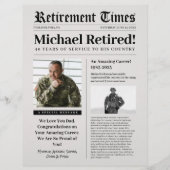 Kranten pensioenbord cadeau voor militaire dierena briefhoofd (Voorkant)