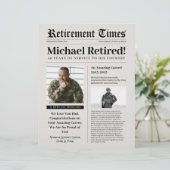 Kranten pensioenbord cadeau voor militaire dierena briefhoofd (Staand voorkant)