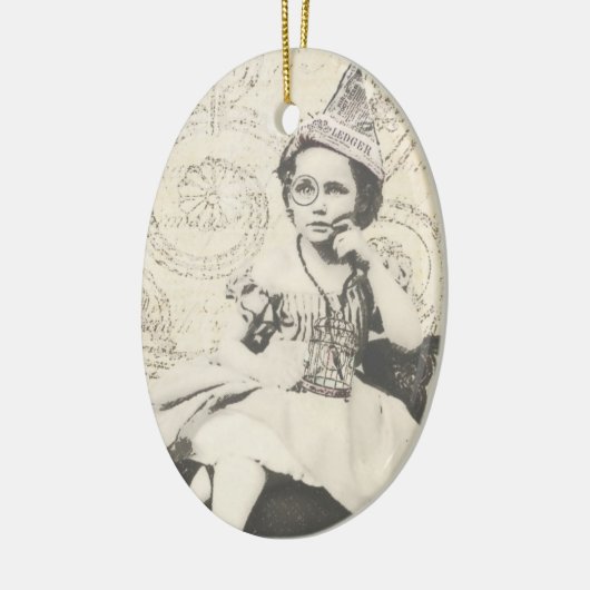 Kranten Pet Gal Keramisch Ornament (Links)