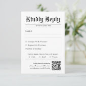 Kranten QR Code Unieke bruiloft RSVP (Staand voorkant)
