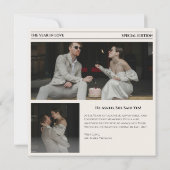 Kranten Save the Date Huwelijk Beige Kaart (Achterkant)