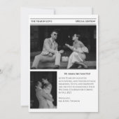 Kranten Save the Date Huwelijk Zwart wit Kaart (Achterkant)