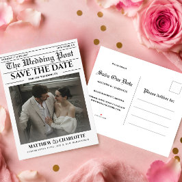 Kranten Save the Date Huwelijkskaart Aankondigingskaart