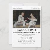 Kranten Save the Date Huwelijksuitnodiging (Achterkant)