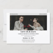 Kranten Save the Date Huwelijksuitnodiging (Achterkant)