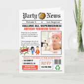 Kranten Superhelden Verjaardagsfeestje Foto (Voorkant)