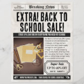 Kranten Terug naar Sale Flyer, Retro Custom Retail Flyer (Voorkant)