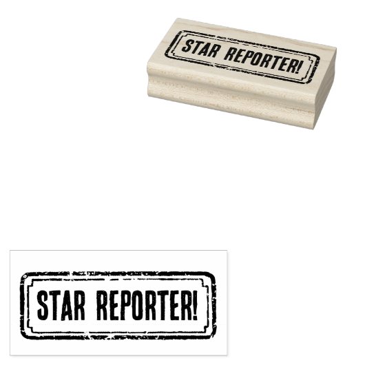 Kranten Themakrant Ster Reporter! Rubberstempel (Gestempeld)