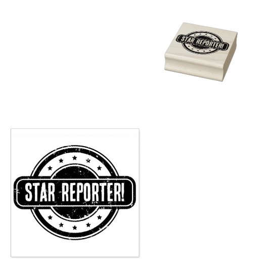 Kranten Themakrant Ster Reporter! Rubberstempel (Gestempeld)
