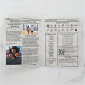 Kranten Trouwprogramma Vintage Unieke Tijdlijn Kaart (Binnen)