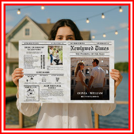 Kranten Trouwprogramma Vintage Unieke Tijdlijn Kaart