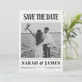 Kranten Unieke Foto Huwelijk Save The Date (Staand voorkant)