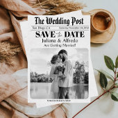 Kranten Unieke Foto Save the Date Huwelijk