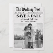 Kranten Unieke Foto Save the Date Trouwdag (Voorkant)