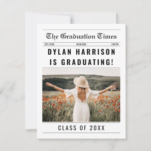 Kranten Unieke Klasse van 2025 Afstuderen Kaart (Voorkant)