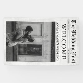 Kranten Unieke Pret Foto Bruiloft Welkom Bord Spandoek