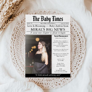 Kranten Unieke Pret Foto esthetische Baby Shower Kaart