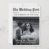 Kranten Unieke vun Foto sparen datum huwelijk Kaart (Voorkant)