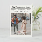 Kranten Unieke vun Foto sparen datum huwelijk Kaart (Staand voorkant)