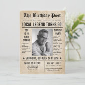 Kranten Verjaardag Nieuws Grappige Humoristische M Kaart (Staand voorkant)