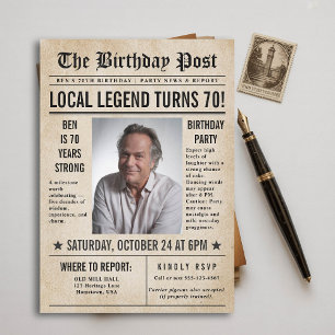 Kranten Verjaardag Nieuws Grappige Humoristische M Kaart