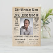 Kranten Verjaardag Nieuws Grappige Humoristische M Kaart (Staand voorkant)