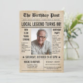 Kranten Verjaardag Nieuws Grappige Humoristische M Kaart (Staand voorkant)