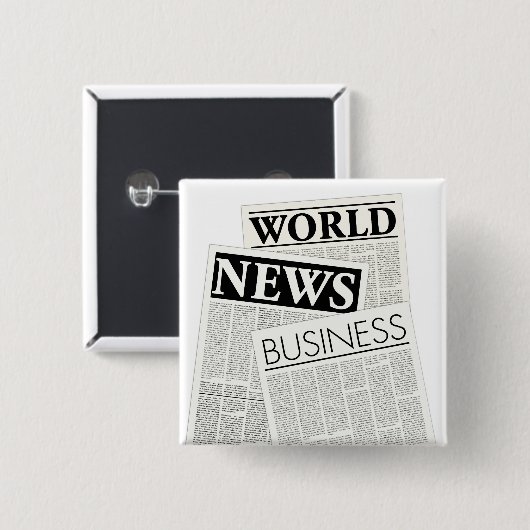 Kranten Vierkante Button 5,1 Cm (Voorkant /achterkant)