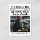 Kranten Visitekaartje, Autowas en Auto Detailing Contactkaartje (Voorkant)