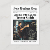 Kranten Visitekaartje, Barber & Grooming Stylist Contactkaartje (Voorkant)