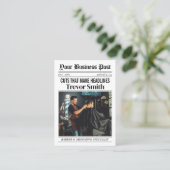 Kranten Visitekaartje, Barber & Grooming Stylist Contactkaartje (Staand voorkant)