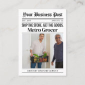 Kranten Visitekaartje, boodschappen bezorgservice Contactkaartje (Voorkant)