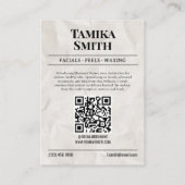 Kranten Visitekaartje, estheticus Contactkaartje (Achterkant)