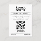 Kranten Visitekaartje, estheticus Contactkaartje (Achterkant)