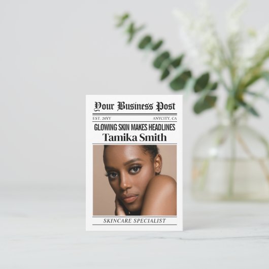 Kranten Visitekaartje, estheticus Contactkaartje (Staand voorkant)