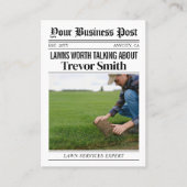 Kranten Visitekaartje, gazon zorg & landschapsarch Contactkaartje (Voorkant)