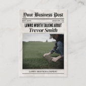 Kranten Visitekaartje, gazon zorg & landschapsarch Contactkaartje (Voorkant)