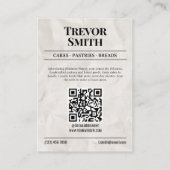 Kranten Visitekaartje, Pastry Chef & Baker Contactkaartje (Achterkant)