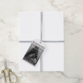 Kranten Wat Een Jaar Zwart Wit Foto Kerstmis Cadeaulabel (Met Touw)