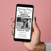 Kranten Ze deed het Afstuderen Uitnodiging 2025