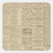  krantenachtergrond vierkante sticker (Voorkant)