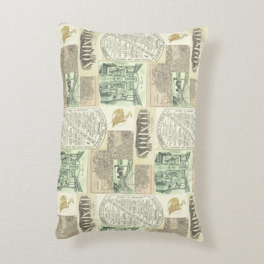  krantenadvertenties Collage Accent Kussen (Achterkant (Verticaal))