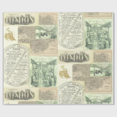  krantenadvertenties Collage Cadeaupapier (Vlak)