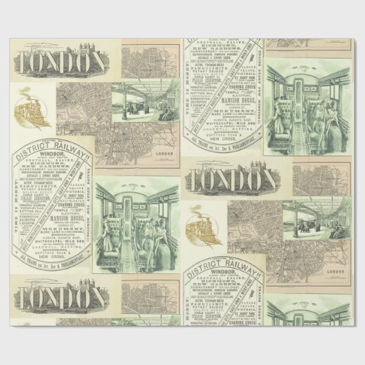  krantenadvertenties Collage Cadeaupapier (Vlak)