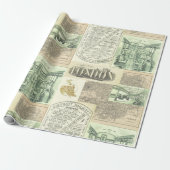  krantenadvertenties Collage Cadeaupapier (Uitgerold)